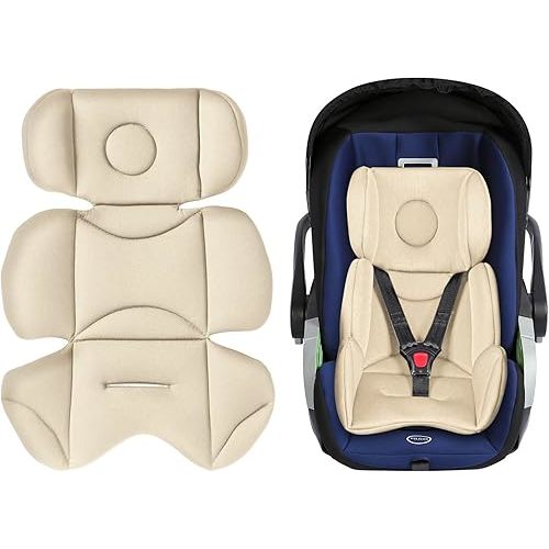 Infant Car Seat Insert – Breathable Head Support for Newborn to Toddler 0-3 Years, Soft Non-Sticky Baby Car Seat Cushion, Universal Carseat Insert Support for Stroller, Swing & Carrier