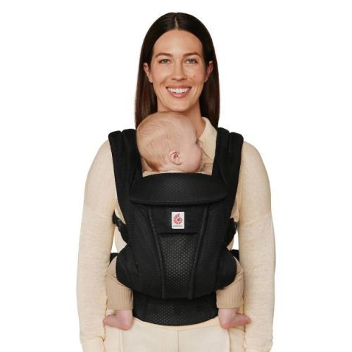 Ergobaby Omni Deluxe Mesh All-in-One Baby Carrier - Onyx Black: Buckle Closure, Adjustable Harness, Lumbar Support, Padded Shoulder Straps