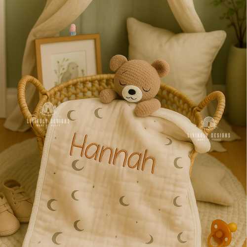 Custom Name Embroidered Baby Comforter | Personalized Toy | Plush Lovey Blanket | Baby Shower Keepsake | Soft Animal Rattle | New Baby Gift