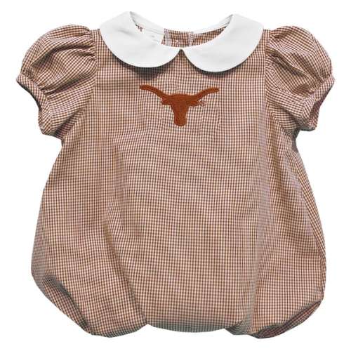 Texas Longhorns Vive La Fete Girls Infant Gingham Puffy Bubble Dress - Texas Orange