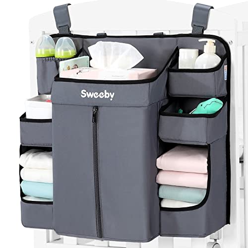 Diaper Organizer for Changing Table and Crib Diaper Stacker Nursery Organizers for Cribs Hanging Diaper Caddy Organizer for Baby Essentials