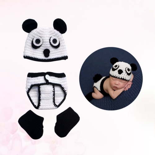 Soimiss Infant Photo Shoot Outfits Newborn Costume Multi Woolen 1 Set for Families with Babies