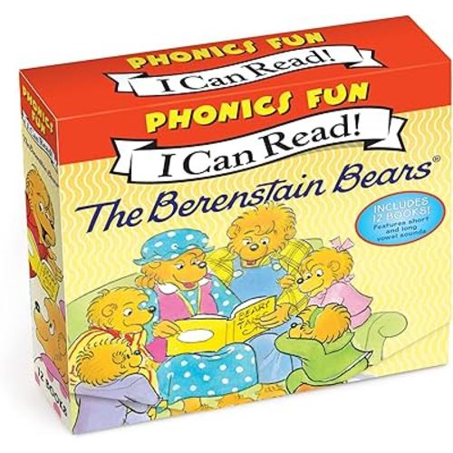 The Berenstain Bears 12-Book Phonics Fun!: Includes 12 Mini-Books Featuring Short and Long Vowel Sounds – A Simple Collection About Building Literacy for Children (Ages 4-8) (I Can Read Phonics Fun)