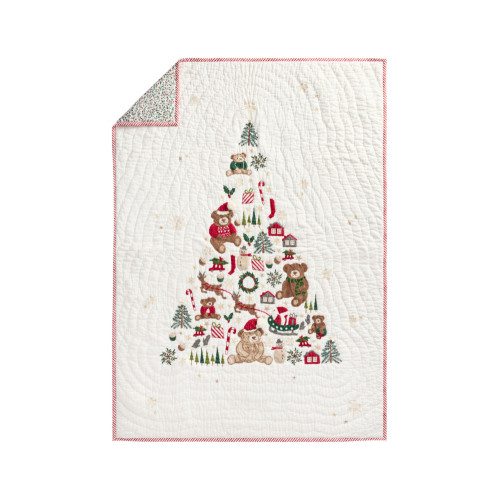 Teddy Bear Holiday Baby Quilt | Pottery Barn Kids