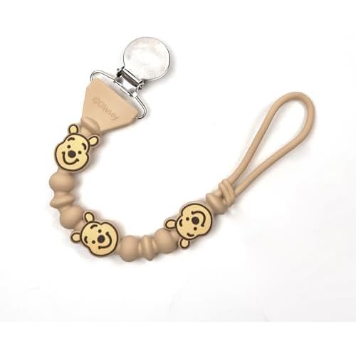 Disney Cars Stitch Minnie Mouse Pooh Silicone Pacifier Clip BPA-Free Baby Binky Holder Strap Teether Holder for Newborn Infant