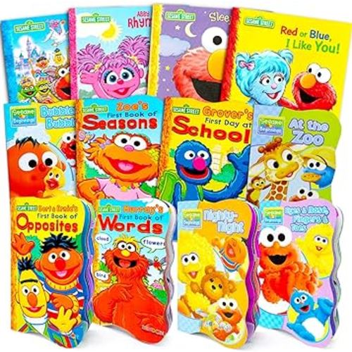 Sesame Street Board Books Ultimate Bundle Set for Kids, Toddlers - Pack of 12 Sesame Street Early Reader Board Books | Early Learning Books for Babies