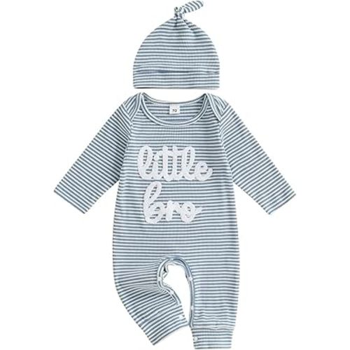 Newborn Baby Boy Clothes Little Brother Romper Jumpsuits One Piece Infant Coming Home Outfit 2Pcs Clothing Set