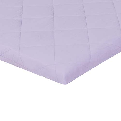 Pastel Lavender Purple Pack n Play Quilted Mattress Sheet – Ultra-Soft, Comfortable Portable Crib Mattress Sheet for Baby Girls; Playpen Mattress or Mini Crib Fitted Sheet with Quilted Top