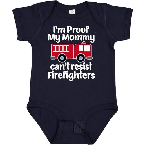 inktastic Firefighter Daddy Baby Fireman Baby Bodysuit