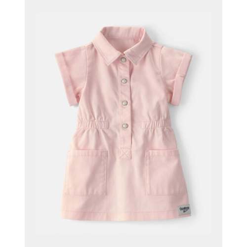 Baby Girl Twill Button-Up Utility Dress - Pink - OshKosh B'gosh | Carter's