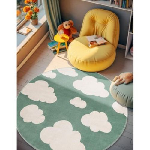 Unique Loom Whimsy Kids Clouds Washable Indoor Woven Area Rug