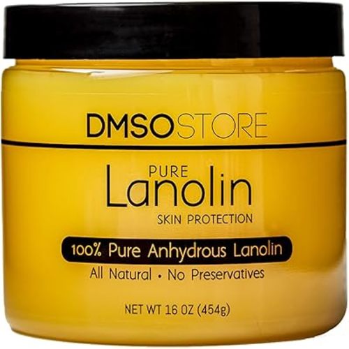DMSOSTORE Lanolin - 100% Pure Unrefined, Raw, Anhydrous, USP Grade Skin Protectorate and Moisturizer- Single Ingredient (1 lb)