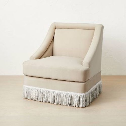 Alberhill Velvet Accent Chair With Fringe Pink - Opalhouse™ Designed With Jungalow™