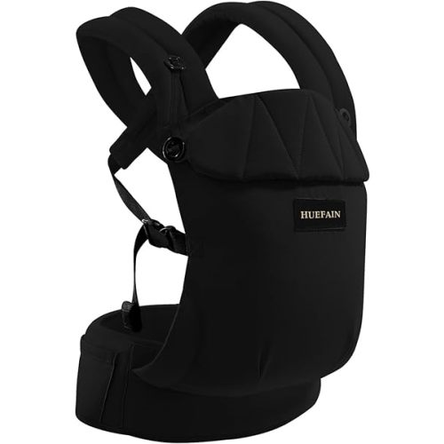 Baby Carrier (7–44 lbs), Soft Breathable Double-Shoulder Carrier with Adjustable Support, Ergonomic Design for Hip Positioning, Comfort Waist Support, Lightweight Hands-Free Baby Carrier (Black)