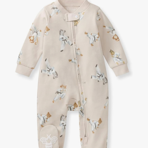 Burt's Bees Baby Boys Sleep and Play PJs, 100% Organic Cotton One-Piece Zip Front Romper Jumpsuit Pajamas