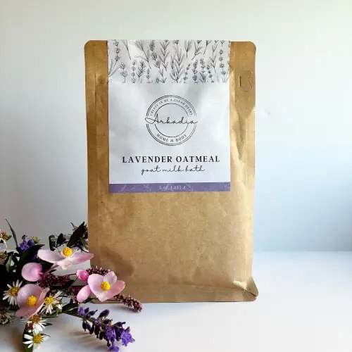 Lavender Oatmeal Goat Milk Bath Soak by Arkadia Soaps — Draw Near Designs
