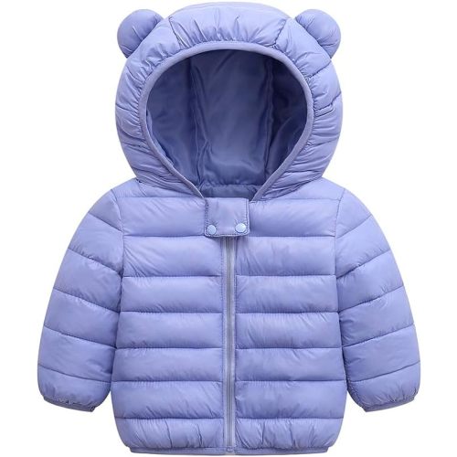 Winter Down Coats for Kids Baby Boys Girls Light Puffer Padded Jacket Bear Hoods Infant Outerwear