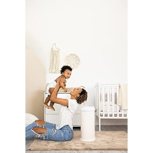 Ubbi Steel Diaper Pail, Odor Locking, No Special Bag Required, Award-Winning, Registry Must-Have, Ivory