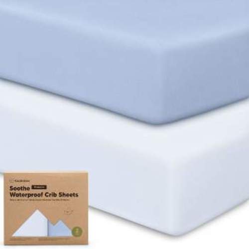 KeaBabies 2pk Soothe Fitted Crib Sheets Neutral, Organic Baby Crib Sheets