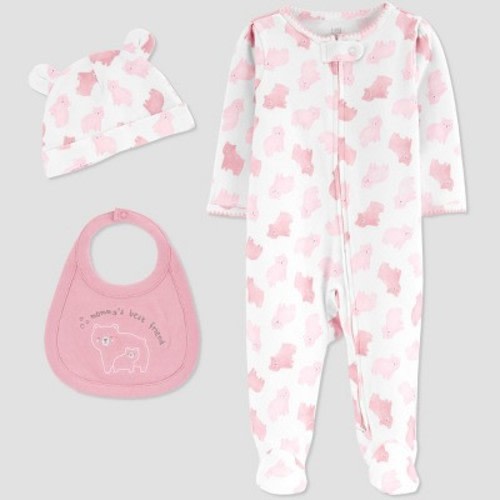 Baby Girls' 3pc Sleep N' Play with Pull-On Pants - Just One You® made by carter's Pink
