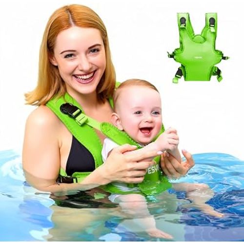 Baby Carrier, Adjustable Baby Sling Support Infant Chest Holder with Drawstring Backpack for Newborn to Toddler 13-33 lbs Swimming Pool Beach Land (Green)