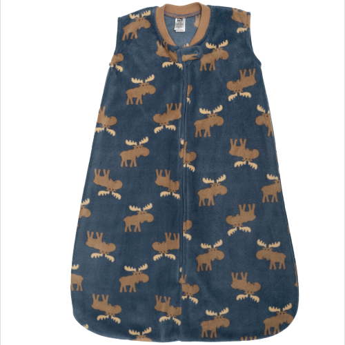 Hudson Baby Infant Boys Fleece Sleeping Bag, Sack, Blanket, Blue Moose, 6-12 Months