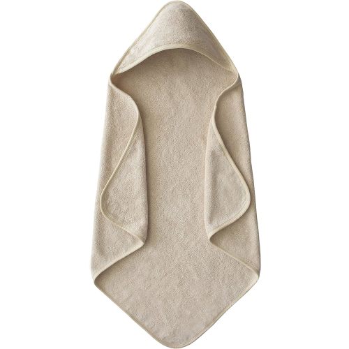 Mushie Organic Cotton Hooded Towel in Fog