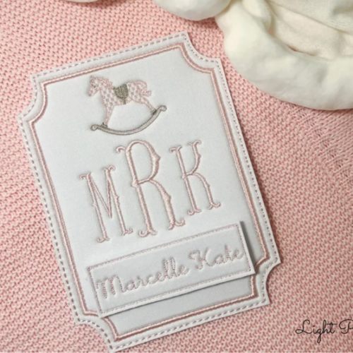 Custom Embroidered Baby Milestone Cards, Rocking Horse Milestone Cards, Baby Shower Gift, Baby Nursery Decor