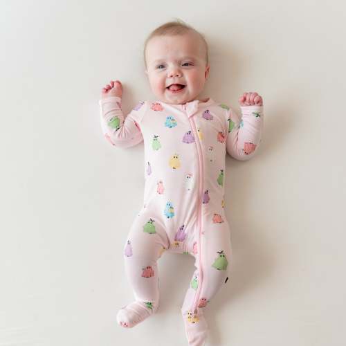 Zippered Footie in Pastel Ghost