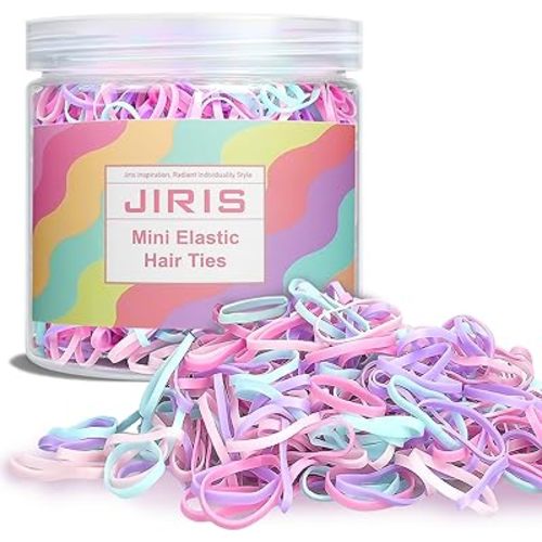 1000pcs Mini Hair Rubber Bands, Soft & Durable Plastic Elastic Hair Ties for Little Girls, Stretch Ponytail Ties for Kids Hairstyles and Braids,Extra Thick,0.65MM in Thickness