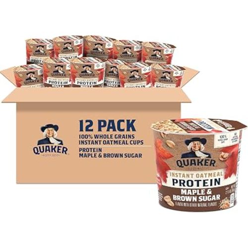 Quaker Instant Oatmeal Express Cups Protein Maple Brown Sugar