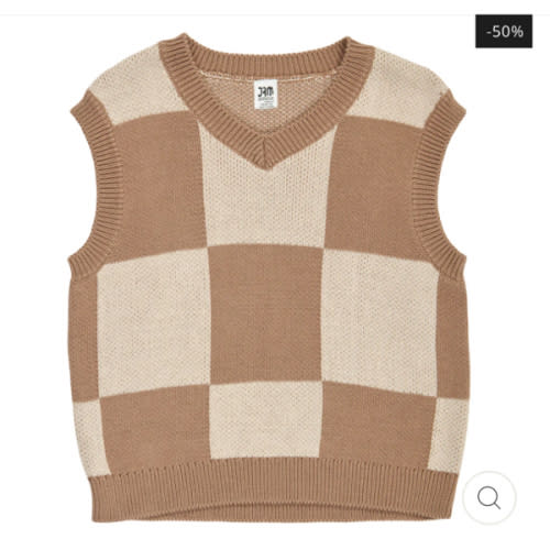 KNIT check vest
