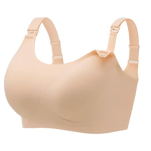 Angelhood Seamless Nursing Bra for Women Wire Free Full Coverage Nursing Bra T-Shirt Bra with Extra Extender