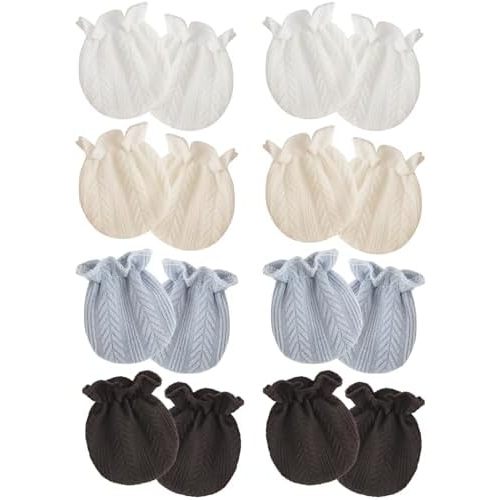 Newborn Baby Mittens No Scratch Cotton Elastic Wrist Gloves Infant Toddler Mittens for Baby Boy Girl 0-6 Months