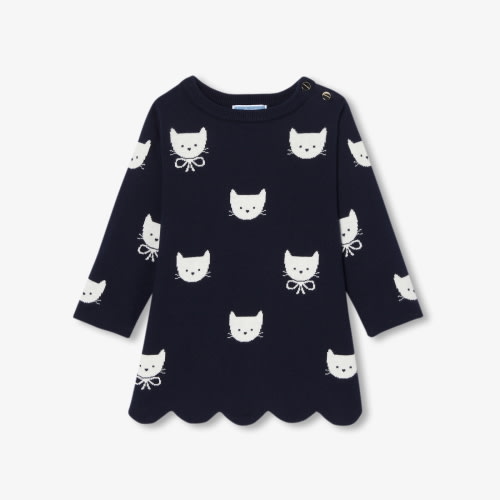 Baby girl long-sleeved knit dress