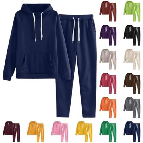 Womens 2 Piece Outfits Lounge Hoodie Sweatsuit Sets Oversized Sweatshirt Baggy Fall Comfy Sweatpants with Pockets