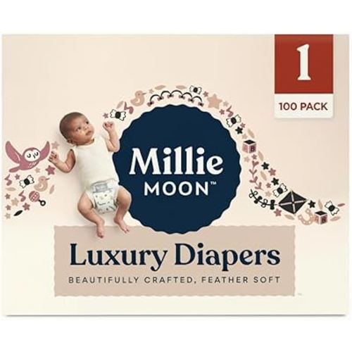 Millie Moon Luxury Diapers, Size 1, 100 Count