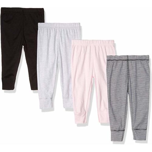 Baby Girls' 4-Pack Pants - 0 - 3 Months - Piink Stripe