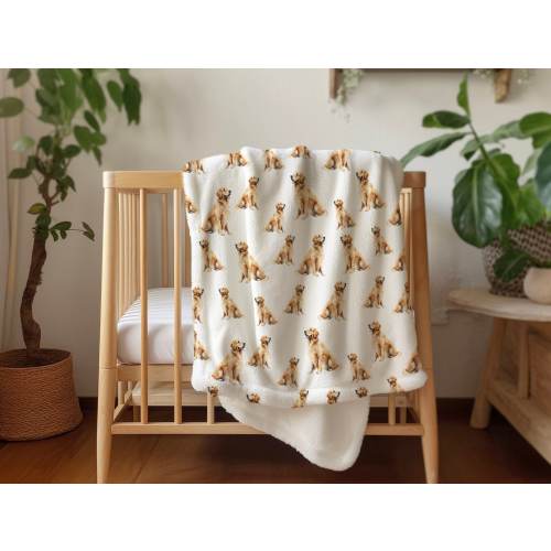 Golden Retriever Velveteen Baby Blanket: Dog Lover Nursery Decor