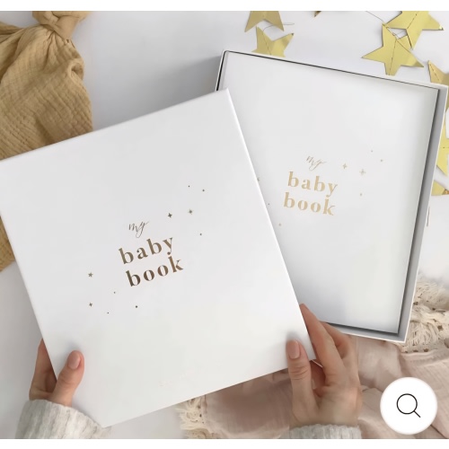 Baby Memory Book (White) – Blush and Gold