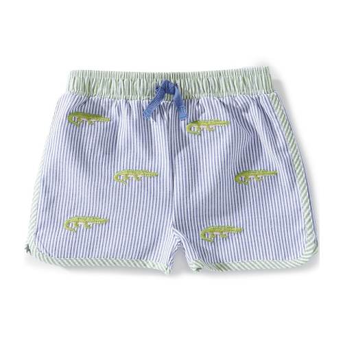 Mud Pie Baby Boys Stripe Alligator Swim Trunks