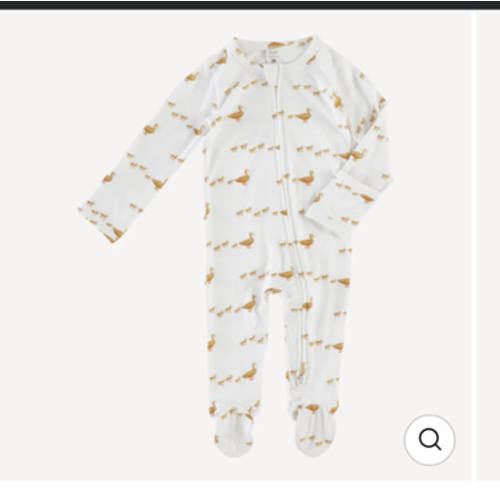 long sleeve two way zipper footie | honey ducks | bamboo