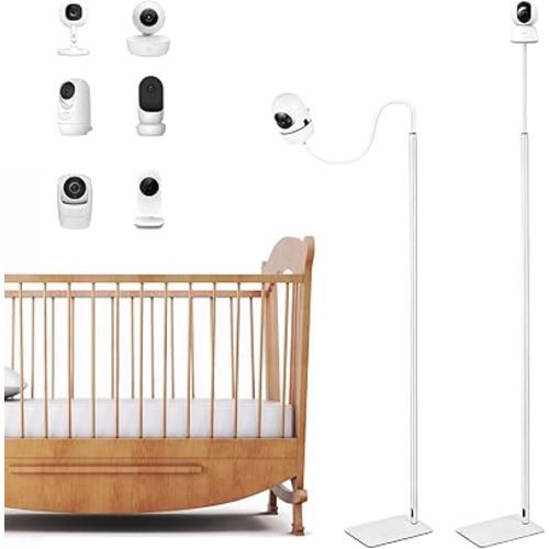 Baby Monitor Floor Stand Holder with 67 inch Adjustable Height, Prevent Infants from Touching and Non-Slip Base, Compatible with All Monitors with 1/4 Threaded Hole or Any Cameras