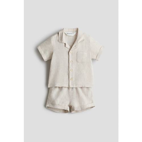 2-Piece Linen Set - Light beige - Kids _ H&M US