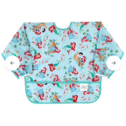 Ariel Little Mermaid Princess Long-Sleeved Bib | 6-24 mos | Bumkins