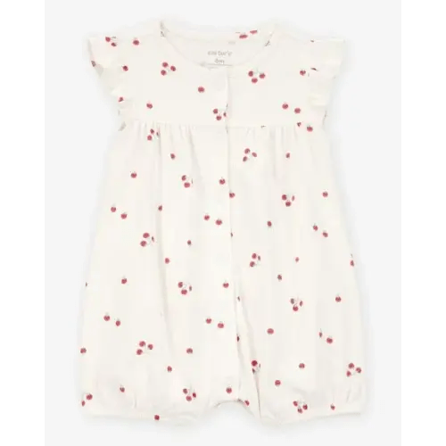 Baby Tomato Print Short-Sleeve Cotton Romper - Ivory - Carter's | Carter's