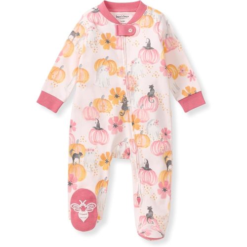 Burt's Bees Baby Girls' Organic Cotton Sleep and Play Footed Pajamas