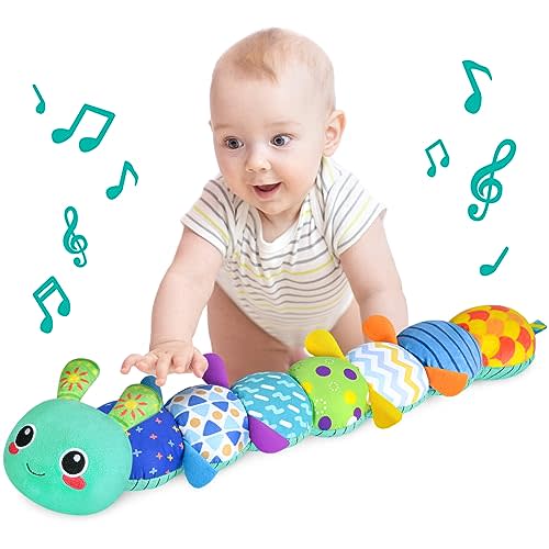 KMUYSL Baby Toys 0-6 6-12 Months, Sensory Music Animal Stuffed Toy for 0 1 2 3 4 5 6+ Months, Plush Toy with Crinkle and Rattles for Infant Newborn, Tummy Time Toys Gifts for 0-3-6-12 Month