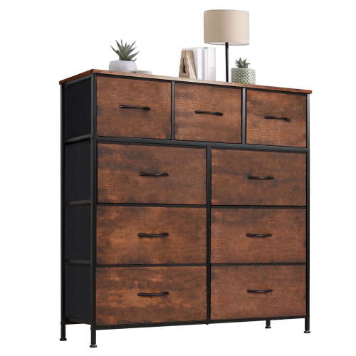CONCETTA 9-Drawer Fabric Dresser Storage Chest for Bedroom, Closet, Storage Furniture for Adults, Rust