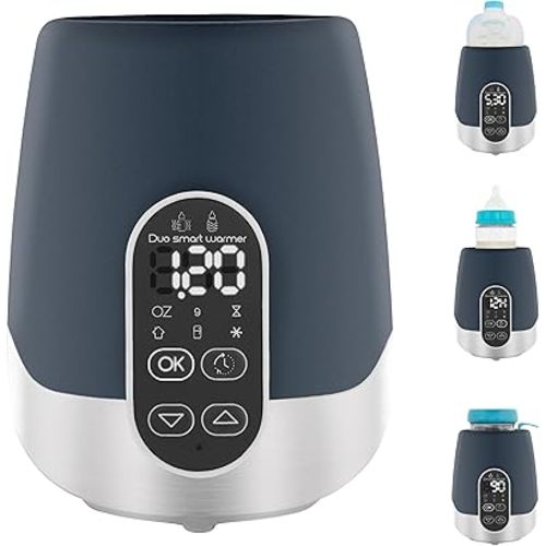 Babymoov Duo Smart Warmer Breast Milk & Bottle Warmer, Fast Baby Bottle Heater for Home & Car Travel, Defrosts Milk, Baby Food Jars, Pouches & Meals, Milk, Jar & Pouch Heating for Home, Car & Travel
